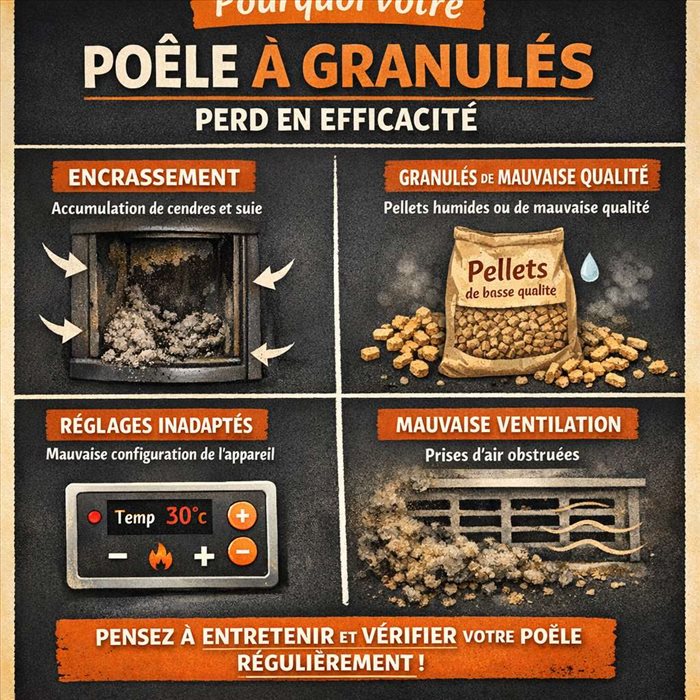 Pourquoi votre poêle à granulés perd-il en efficacité ?