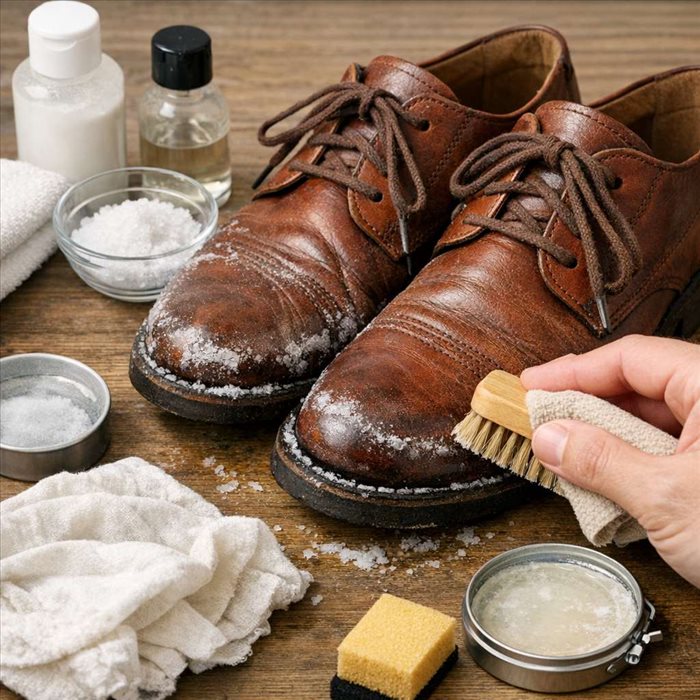 Enlever les traces de sel sur des chaussures en cuir | Guide