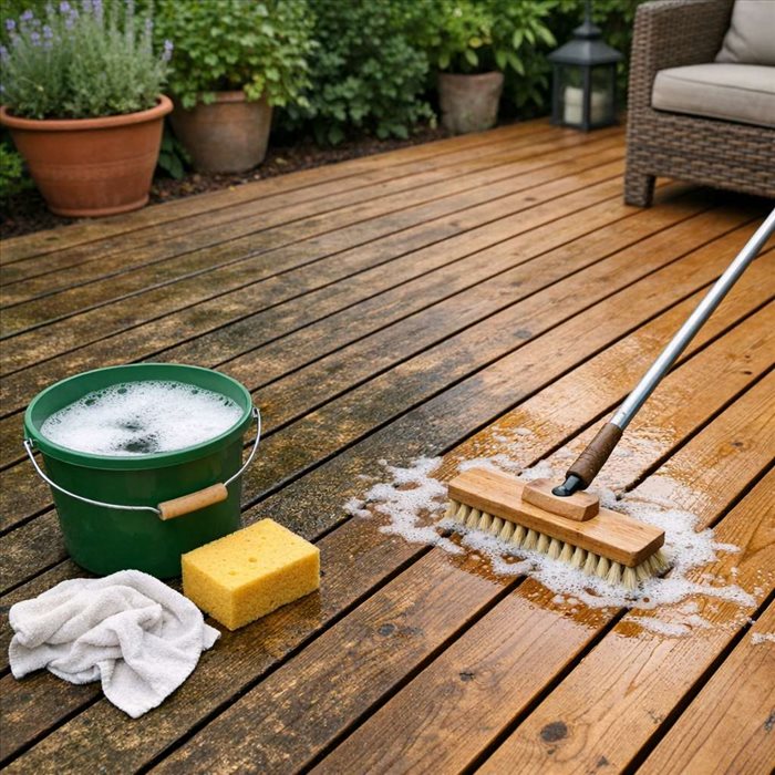 Nettoyer une terrasse en bois sans nettoyeur haute pression 